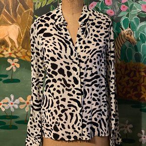 Reformation Animal Print Blouse